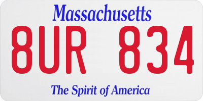 MA license plate 8UR834