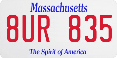 MA license plate 8UR835