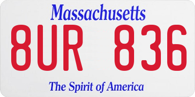 MA license plate 8UR836