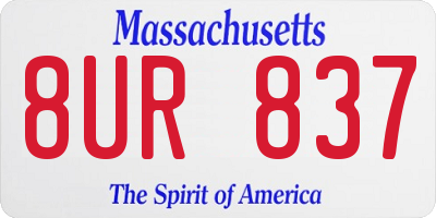 MA license plate 8UR837