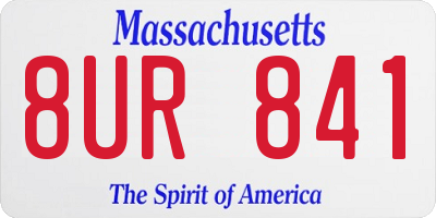 MA license plate 8UR841