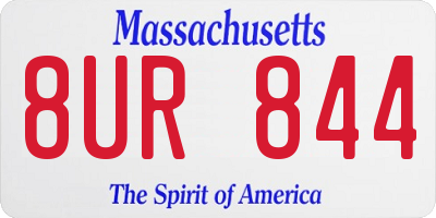 MA license plate 8UR844