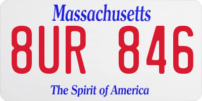 MA license plate 8UR846