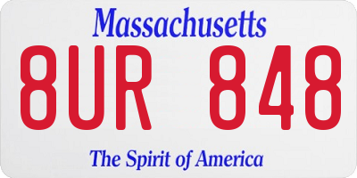 MA license plate 8UR848