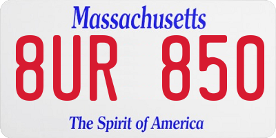 MA license plate 8UR850