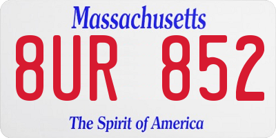 MA license plate 8UR852