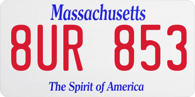 MA license plate 8UR853