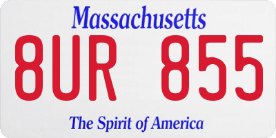 MA license plate 8UR855