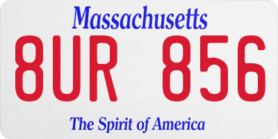 MA license plate 8UR856