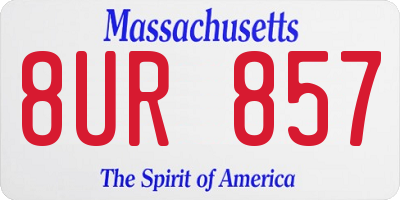 MA license plate 8UR857