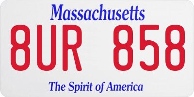 MA license plate 8UR858