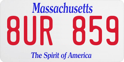 MA license plate 8UR859