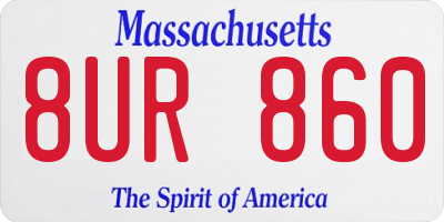MA license plate 8UR860