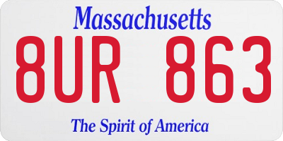 MA license plate 8UR863