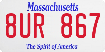 MA license plate 8UR867