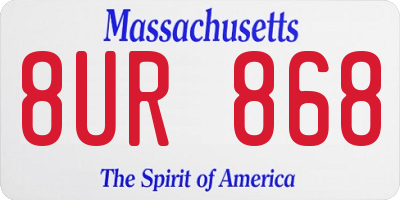 MA license plate 8UR868