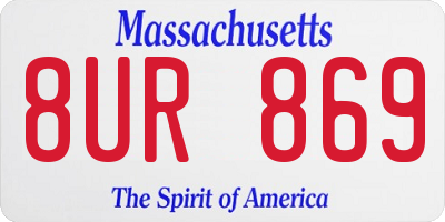 MA license plate 8UR869