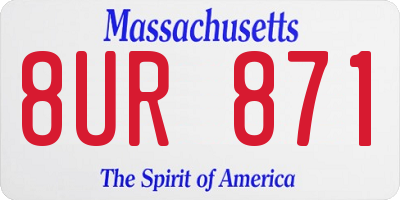 MA license plate 8UR871