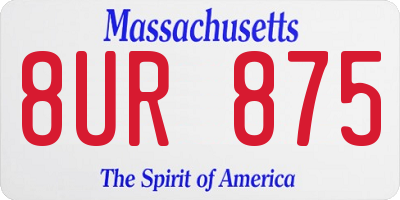 MA license plate 8UR875