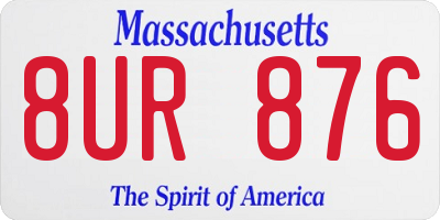 MA license plate 8UR876