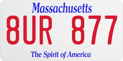 MA license plate 8UR877