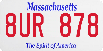 MA license plate 8UR878