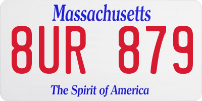 MA license plate 8UR879