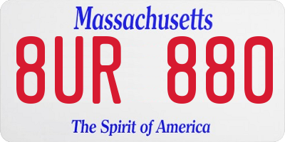 MA license plate 8UR880