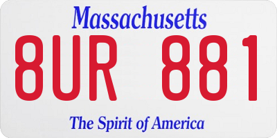 MA license plate 8UR881