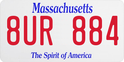 MA license plate 8UR884