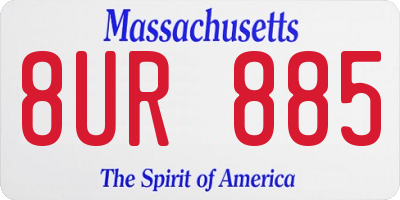 MA license plate 8UR885