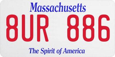 MA license plate 8UR886