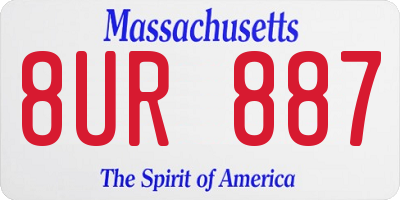 MA license plate 8UR887