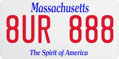 MA license plate 8UR888