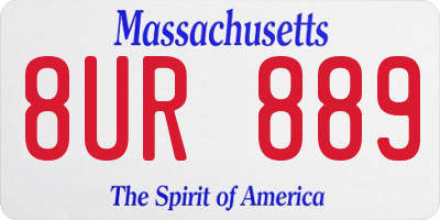 MA license plate 8UR889