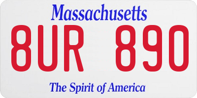 MA license plate 8UR890