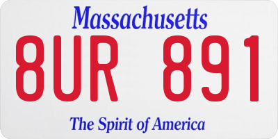 MA license plate 8UR891