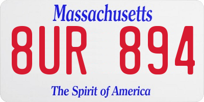 MA license plate 8UR894
