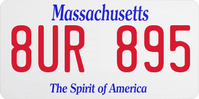 MA license plate 8UR895