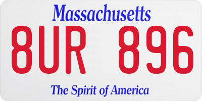 MA license plate 8UR896