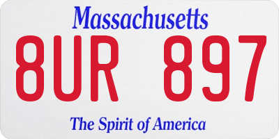 MA license plate 8UR897