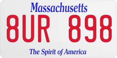 MA license plate 8UR898