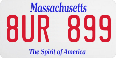 MA license plate 8UR899