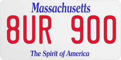 MA license plate 8UR900