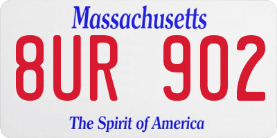 MA license plate 8UR902