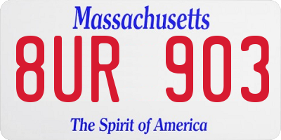 MA license plate 8UR903