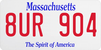 MA license plate 8UR904