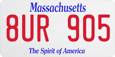 MA license plate 8UR905