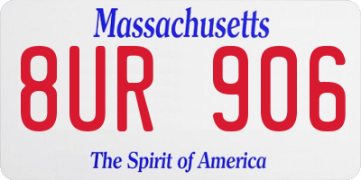 MA license plate 8UR906