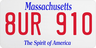 MA license plate 8UR910